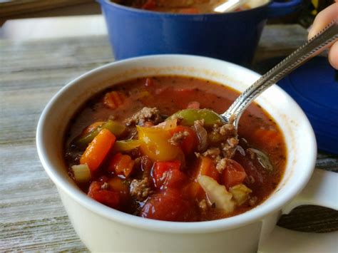 Slow Cooker Hamburger Soup - Clean Eating - 90/10 Nutrition