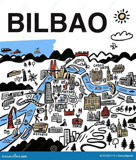 Bilbao dreamstime stock illustration. Illustration of monument - 237201119