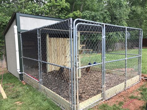 Diy building outdoor chain link weatherproof all season dog kennel roof