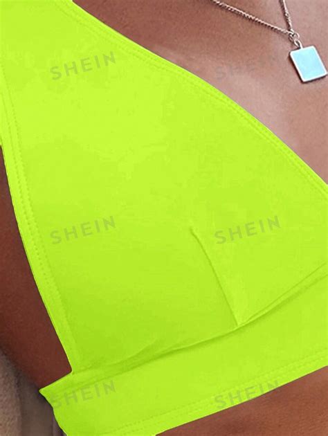 Shein Swim Vcay Insieme Bikini Neon Fluorescente Moda Femminile Per Costumi Da Bagno Estivi In