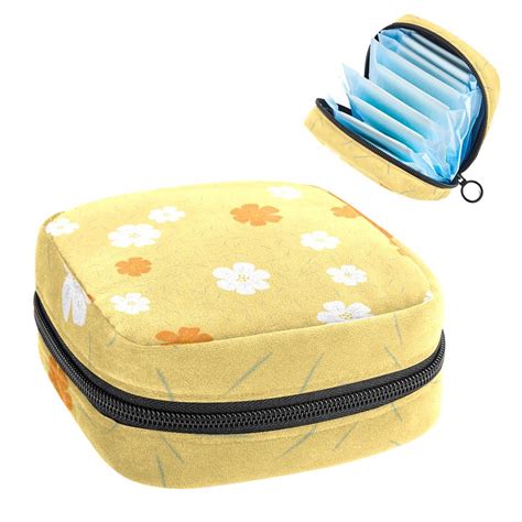 Ownta White Orange Floral Yellow Background Pattern Premium Storage Bag