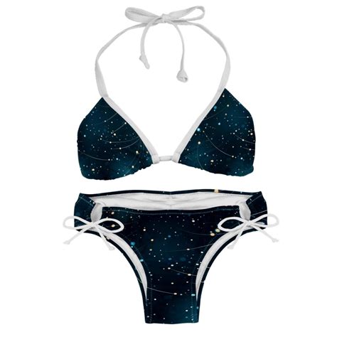 Virgo Constellation Swimsuit Women Bikini Sets Detachable Sponge Adjustable Strap Swim Suits