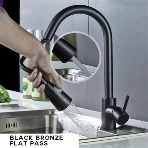 304SUS Stainless Hot Cold Pull Out Type Kitchen Basin Faucet With 2 Flexible Hose Lazada PH
