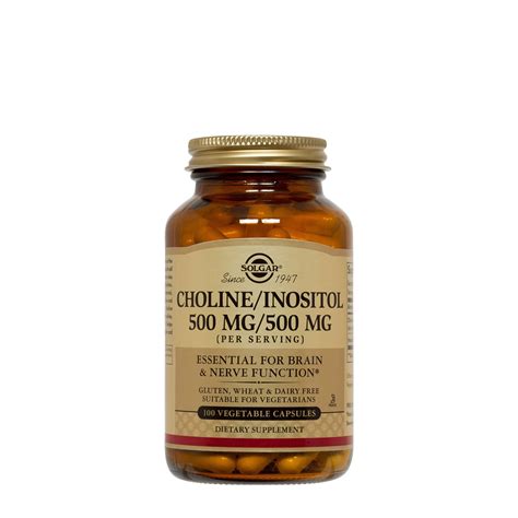 Solgar Choline Inositol 500 Mg 500 Mg Vegetable Capsules 100 Ct