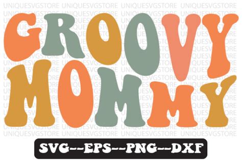 Groovy Mommy Wavy Retro Svg Design Graphic By Uniquesvgstore · Creative