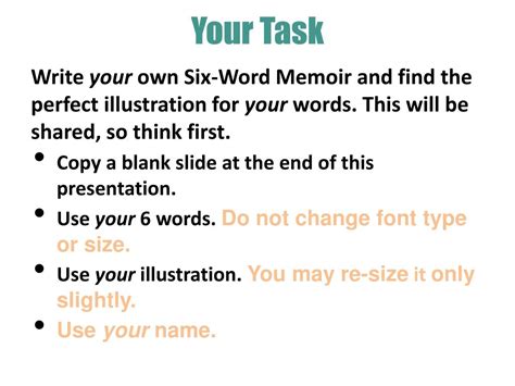 Ppt Life Sentences The Six Word Memoir Powerpoint Presentation Free Download Id 5525656