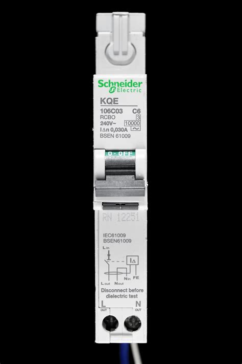 SCHNEIDER 6 AMP CURVE C 10kA 30mA RCBO TYPE AC KQE 106C03 Used ...