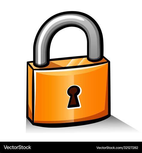 Padlock Cartoon Icon Isolated Royalty Free Vector Image