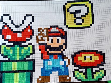 An Image Of A Pixel Art Work With Mario And Luigi In The Background On
