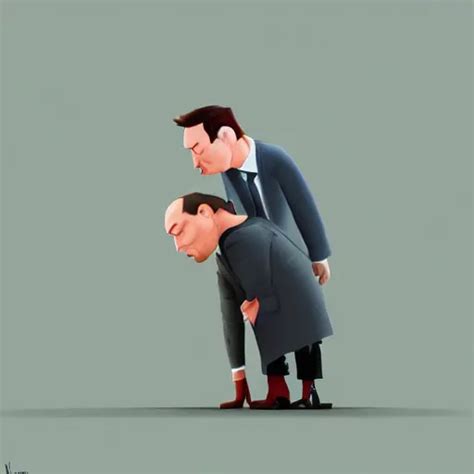 Goro Fujita Ilustration Of Elon Musk Kissing Vladimir Stable