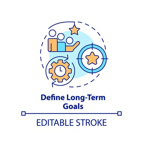Define long term goals concept icon. Incentives for development