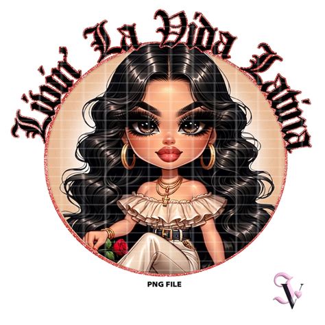 Livin La Vida Latina Chicana Chola Chibi Style Old School Chola Latina Shirt Png For Dtf Iron