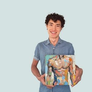 Gay Body Painting Male Original Art Men Abstract Wall Art Gay Wall Decor Gifts For Him By