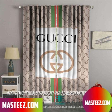 Gucci White Light Brown Windown Curtain Masteez