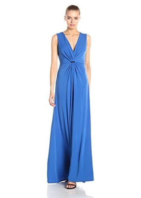 Halston Heritage Halston Heritage Womens Deep V Neck Twist Front