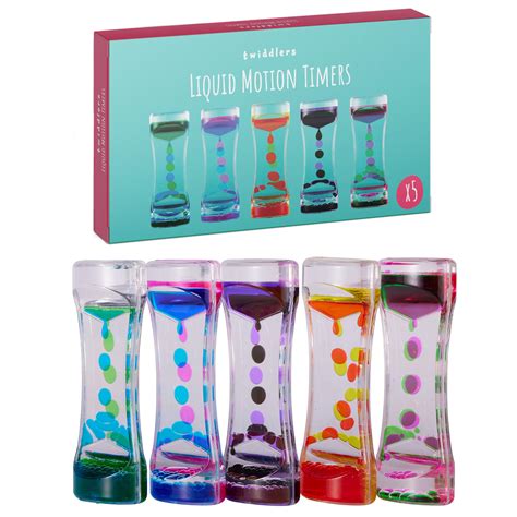 Buy THE TWIDDLERS 5 Liquid Motion Timers Sensory Timer Hourglasses