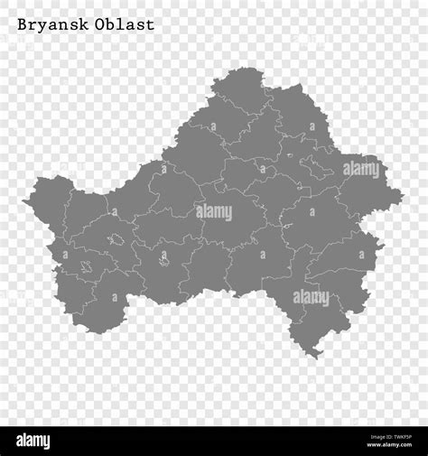 high quality map  bryansk oblast   region  russia  borders   districts stock
