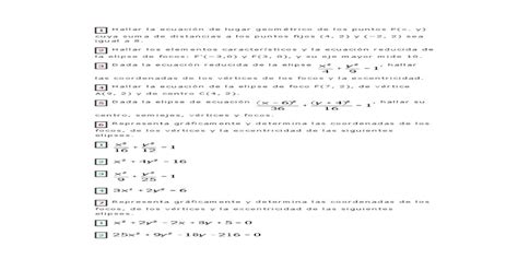Lista De Exercícios De Elipse Português - FDPLEARN