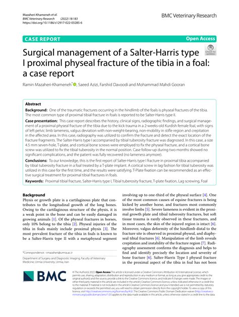 Pdf Surgical Management Of A Salter Harris Type I Proximal Physeal