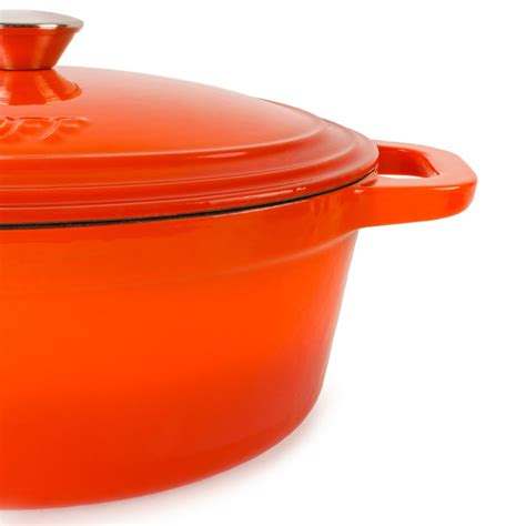 Berghoff Neo Cast Iron 5qt Oval Dutch Oven 11 5 With Lid Orange