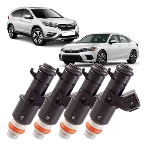 Kit 4 Bicos Injetores Civic Cr V 2 0 2008 2014 16450 Rzp 003