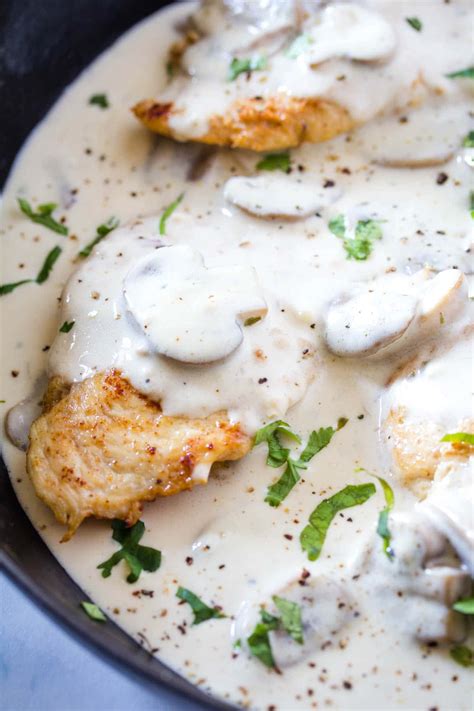 Creamy Mushroom Chicken Recipe I Knead To Eat