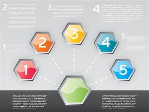 Design Infografik mit fünf Optionen Vektor Illustration Premium Vektor