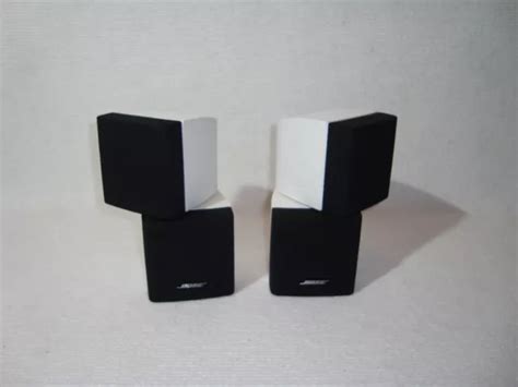 2X BOSE DOUBLE Cube Speakers White Black Lifestyle Acoustimass