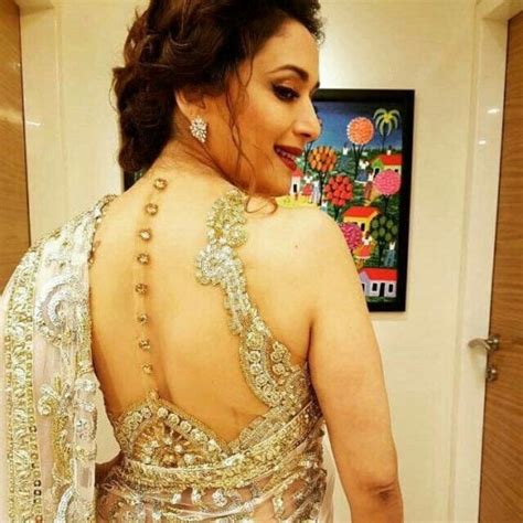Hot Photos Of Madhuri Dixit In Backless Sarees