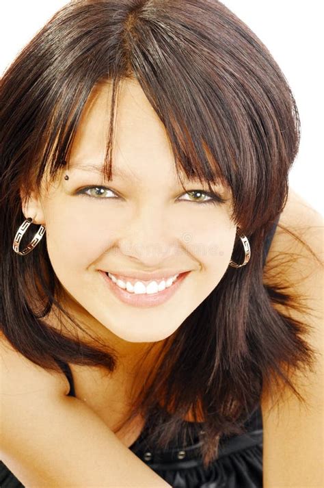 Brunette Bonito Feliz Del Smilimg Imagen De Archivo Imagen De Feliz Modelo