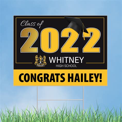 Whitney High School Graduation Yard Sign with Optional Face Mask ...