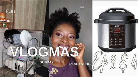 VLOGMAS 3 4 SUNDAY RESET WEEKLY Meal Planner PRESSURE COOKER REVIEW Low