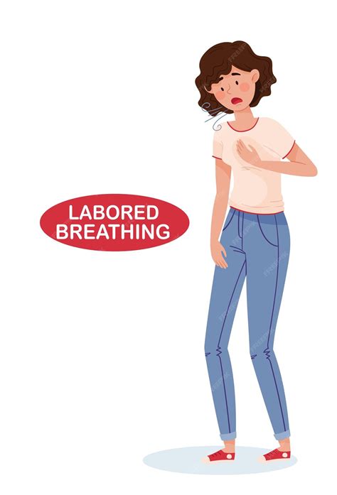 Premium Vector | Girls in jeans and a tshirt have labored breathing