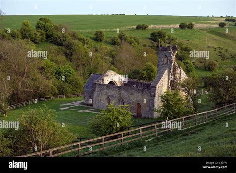 deserted medieval village wharram percy  res stock photography