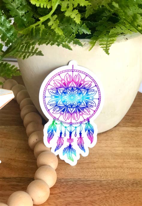 Dream Catcher Sticker Bohemian Sticker Waterproof Laptop Etsy