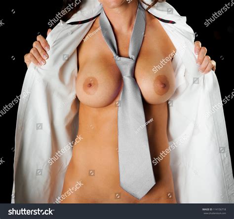 Nude Woman Flashing Wearing Shirt Gray Stock Photo Shutterstock