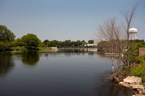 Alpena Michigan Usa July 19 2021 The Thunder Bay River Downtown In