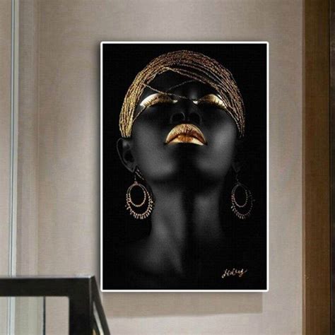 Black African Nude Contemplator Woman Oil Painting On Canvas Posters And Prints Wall Art Picture