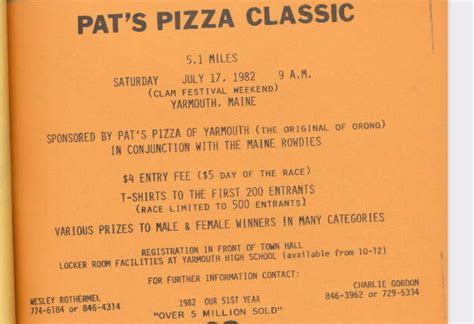 1982 Pats Pizza 5 Miler Maine Running Photos