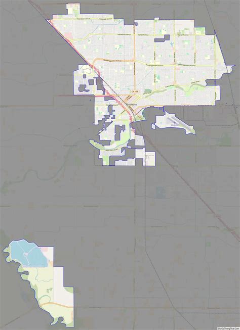 Map of Modesto city, California - Thong Thai Real