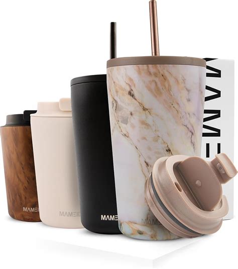 Mameido Mug Isotherme Avec Paille Ml Thermos Caf Tanche En Acier