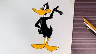 How To Draw Daffy Duck Color Pencil Tutorial Easy Doovi