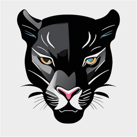 premium vector  panther face vector illustration flat