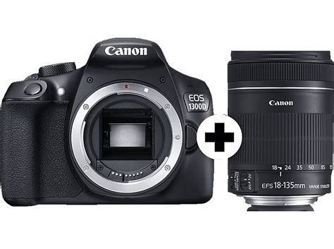 CANON EOS 1300 D + 18-135MM IS II Spiegelreflexkamera, 18 Megapixel, 18 ...