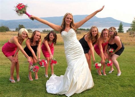 Black And Hot Pink Bridesmaides Bridesmaid Wedding Dream Wedding