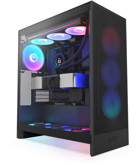 Nzxt H Flow Mid Tower Atx Pc Case Black Cm H Fb Best Buy