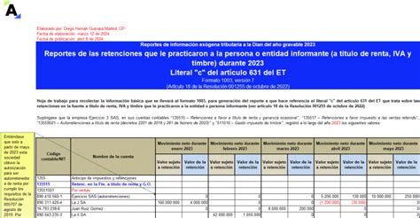 Liquidador Plantilla Del Formato De Ex Gena Retenciones