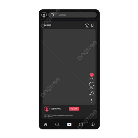 Dark Mode Tiktok Poster App Interface Phone Screen Frame Social Media