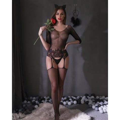 Lingerie Rotique Sexy Et S Duisante Combinaison Jacquard Rotique Entrejambe Ouvert Style