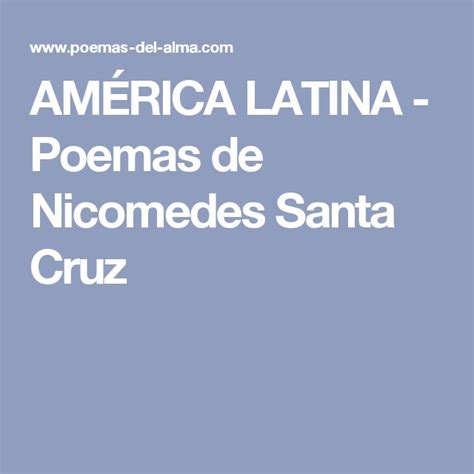 Am Rica Latina Poemas De Nicomedes Santa Cruz Poemas Latinas Santa Cruz
